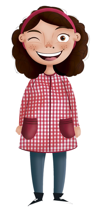 Silvia guiñando un ojo, ilustración de Actúa