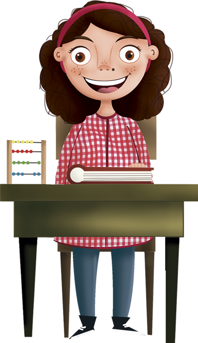 Silvia en su mesa de trabajo